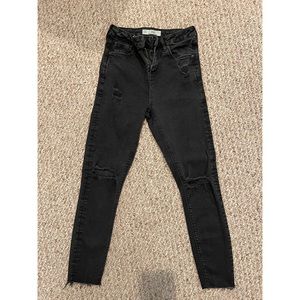 Topshop Jamie Jeans skinny with busted knees & raw hem